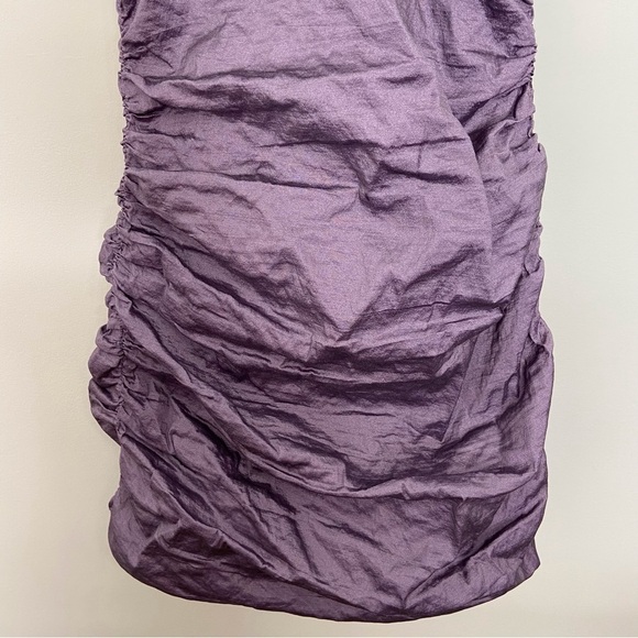 Stunning BCBGMAXAZRIA mini dress purple metallic dress silky bodycon wisteria 6 - Picture 5 of 15